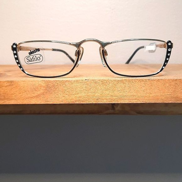 VINTAGE Prescription-ready Eyeglass Frame, gold, 50-18-135, glasses Mrs. Claus - Picture 7 of 8